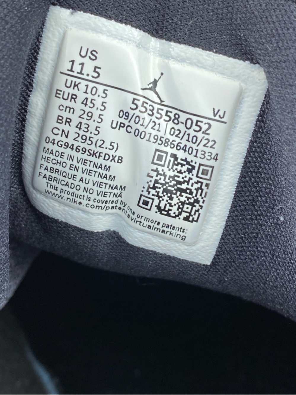 Nike Air Jordan 1 Low Shadow Toe Black Grey Shoes 553558-052 Men’s Size 11.5 - Picture 12 of 12